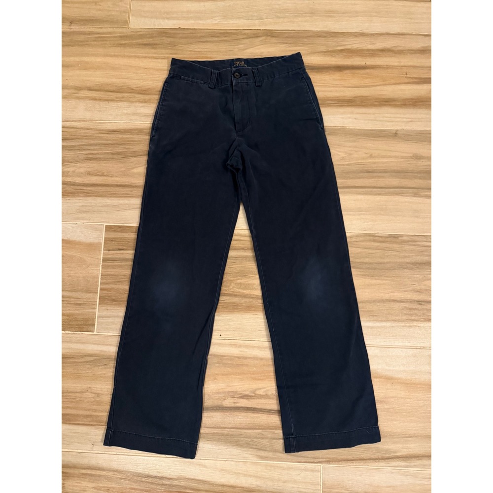 Polo Ralph Lauren Boys Navy Blue Chino Pants Size 12‎ Straight Leg Cotton Twill